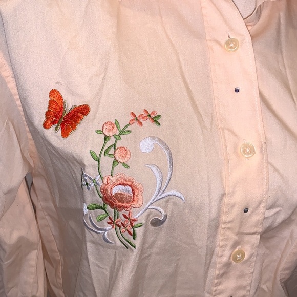 Softwear western embroidered floral sequined long sleeve button down shirt - Picture 4 of 11